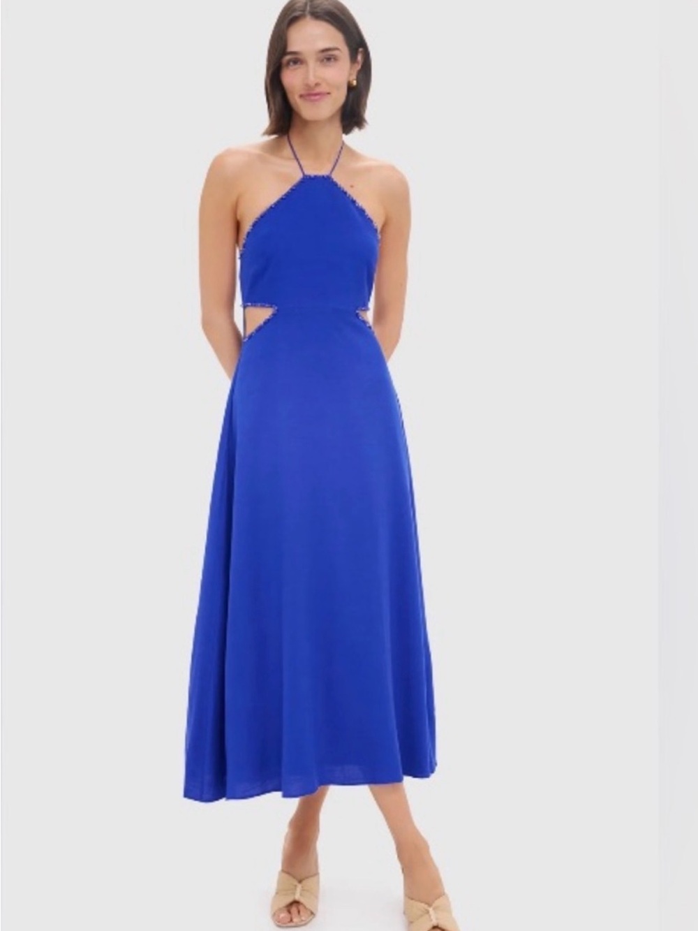Tuckernuck Hyacinth House Blue Halter Cutout Midi Dress